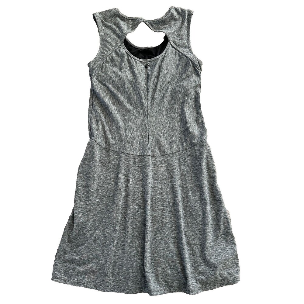 prAna Women's Large Active Dress Gray Sleeveless Built-in Bra Yoga Hiking Travel - Picture 2 of 6